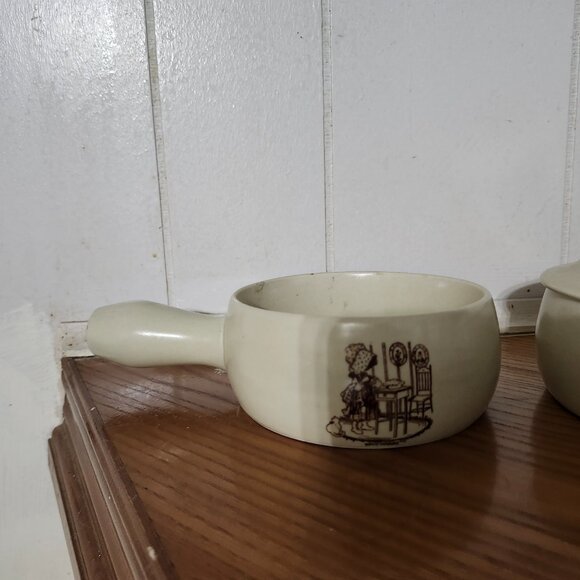 VINTAGE Holly Hobbie Stoneware Soup Bowls - Picture 3 of 5